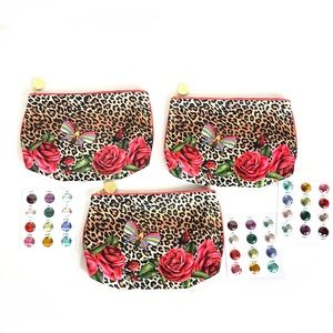 3x ESTEE LAUDER Makeup Bag/Case with Gemstone Stickers